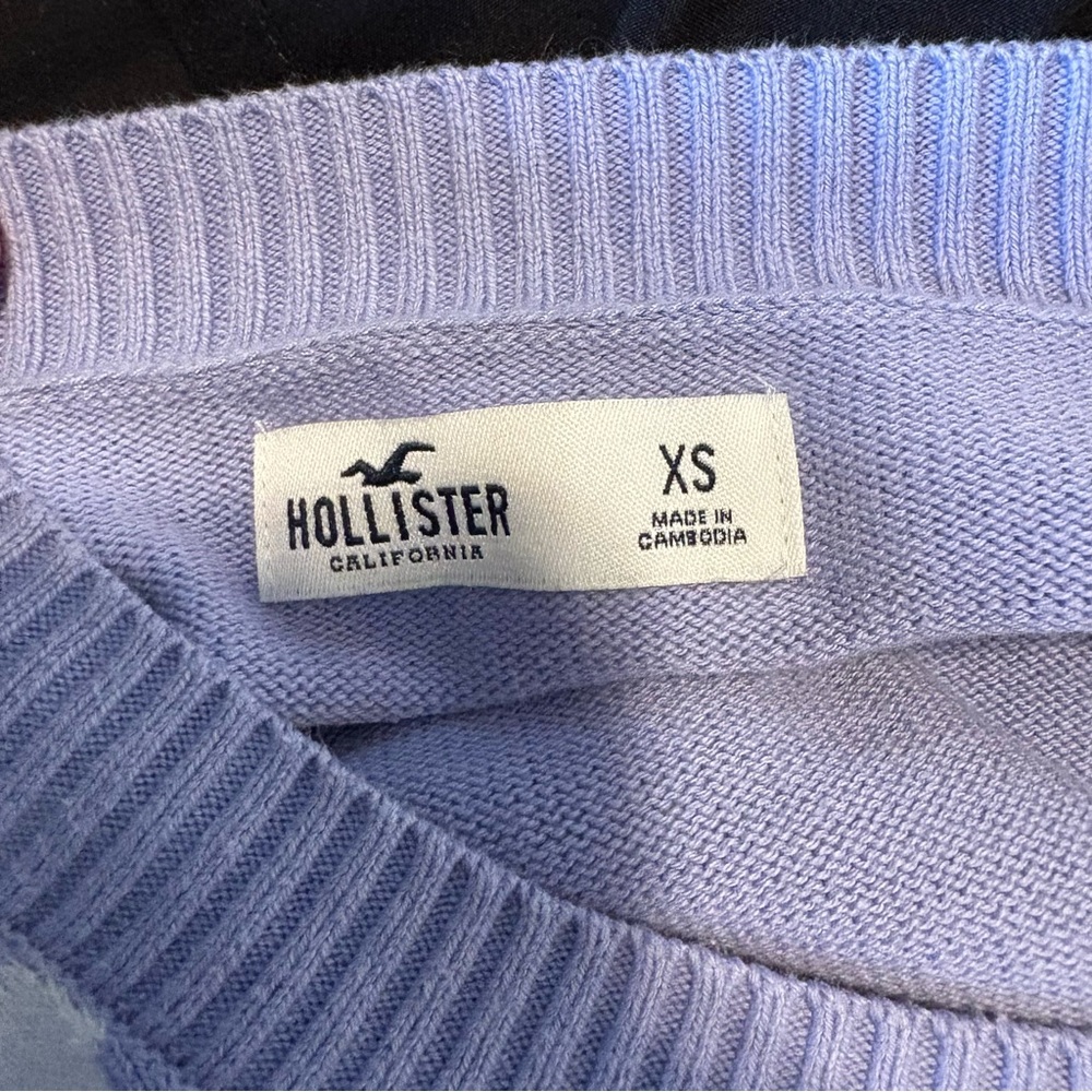Hollister Floral Lavender Knit Sweater Cropped Top - Picture 7 of 7